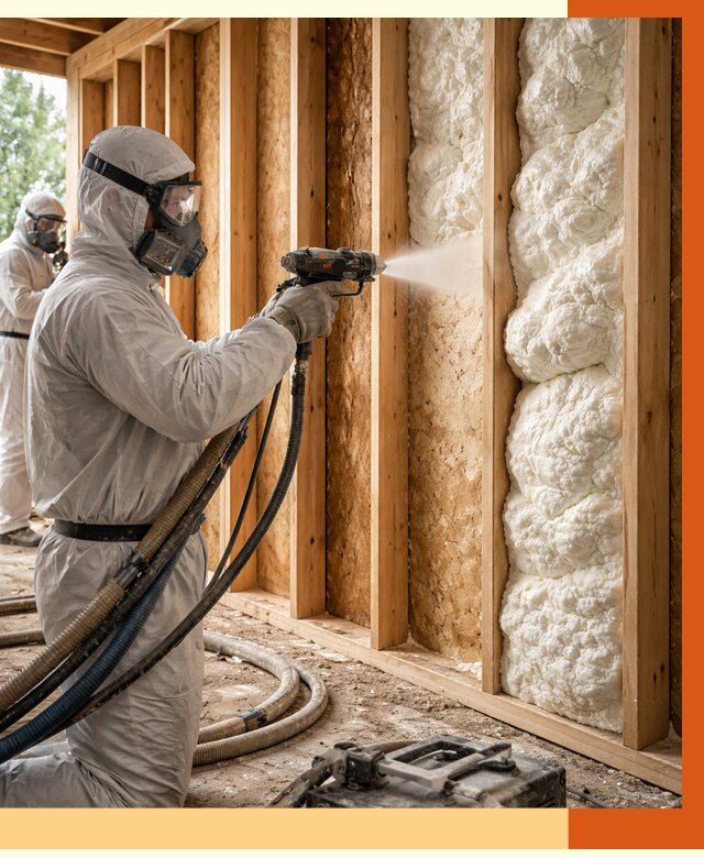 Утепление каркасного дома ППУ в юбилейном от 2885 руб./м2 — работа под ключ | ТепломастерЮбл