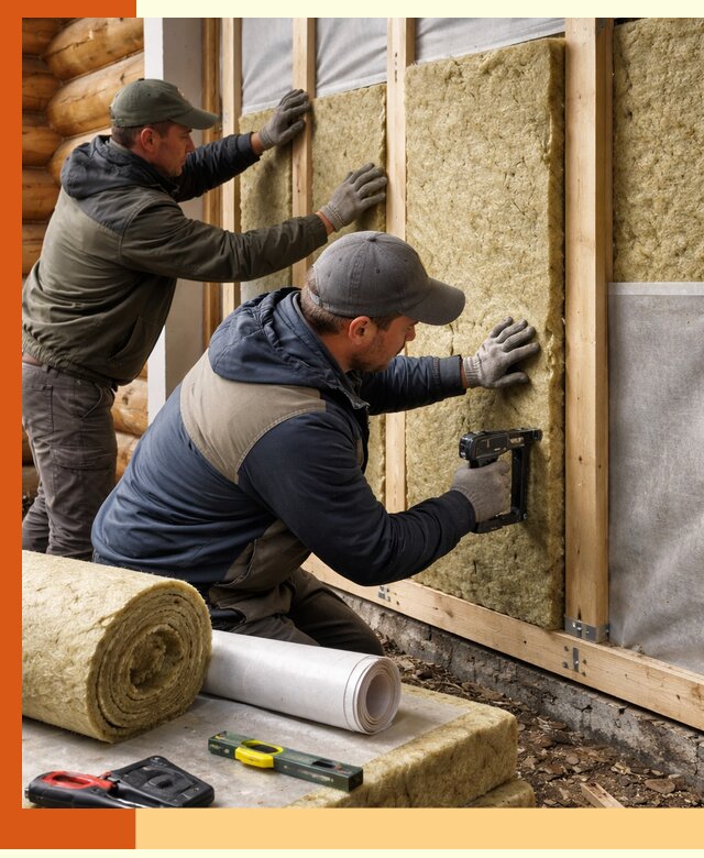 Утепление бревенчатого дома под ключ в юбилейном