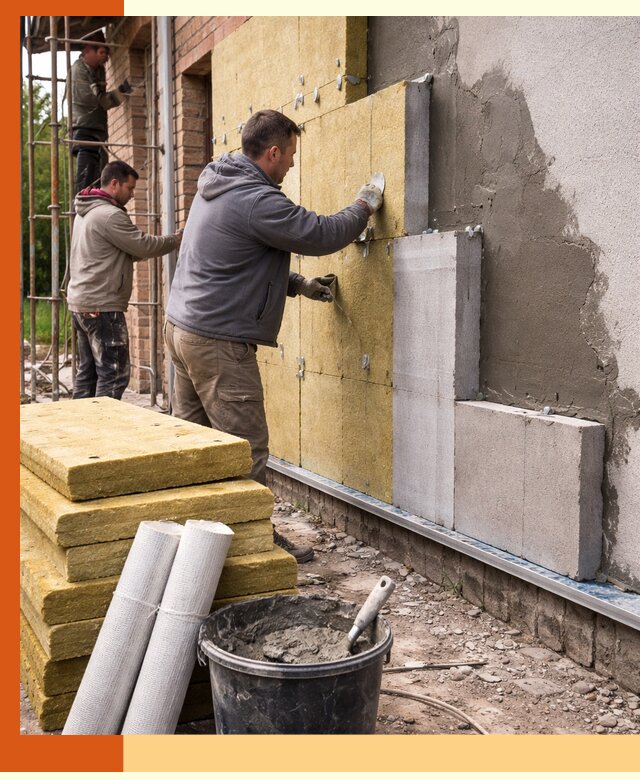 Утепление кирпичного дома под ключ в юбилейном