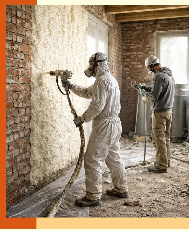 Утепление кирпичного дома пенополиуретаном в юбилейном