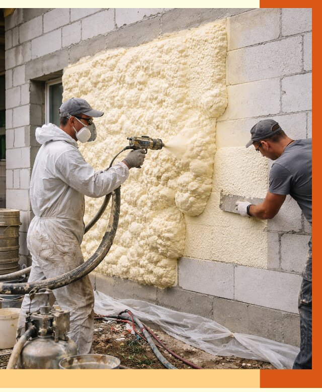 Утепление дома из газобетона ППУ в юбилейном от 4945 руб./м² под ключ | ТепломастерЮбл