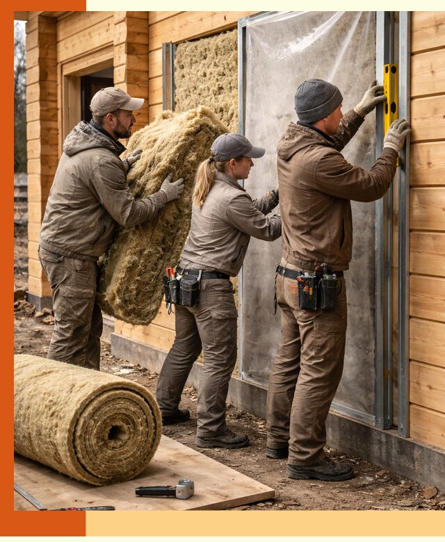Утепление дома из двойного бруса в юбилейном качественно и надёжно