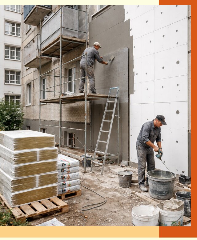 Утепление квартиры снаружи в юбилейном от 6336 руб/м2 под ключ | ТепломастерЮбл