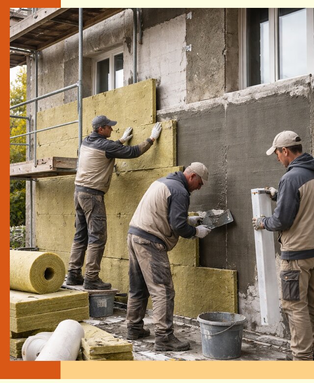 Утепление фасада зданий и домов в юбилейном