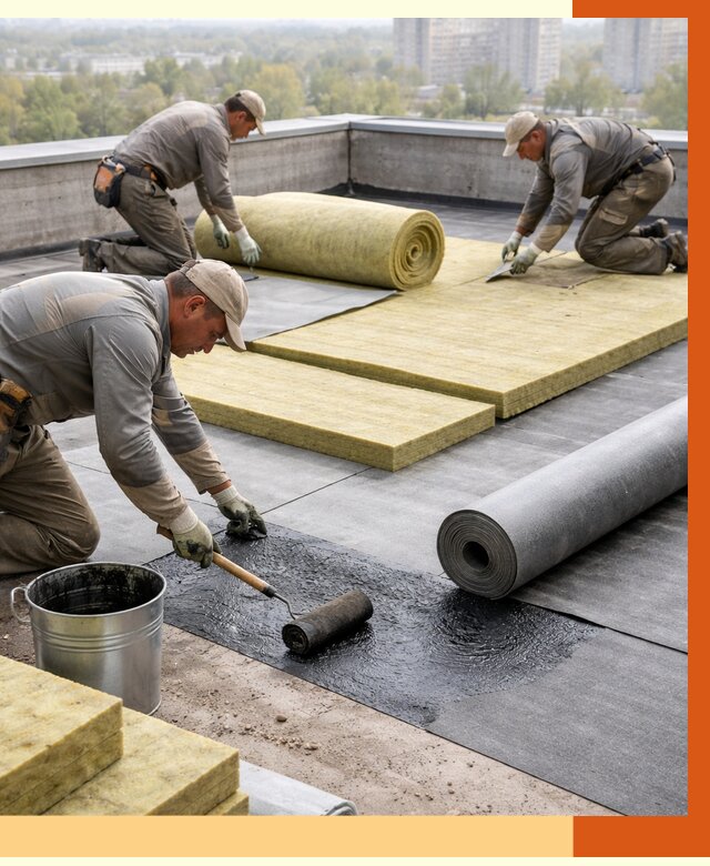 Утепление плоской крыши в юбилейном от 7418 руб./м2 под ключ | ТепломастерЮбл