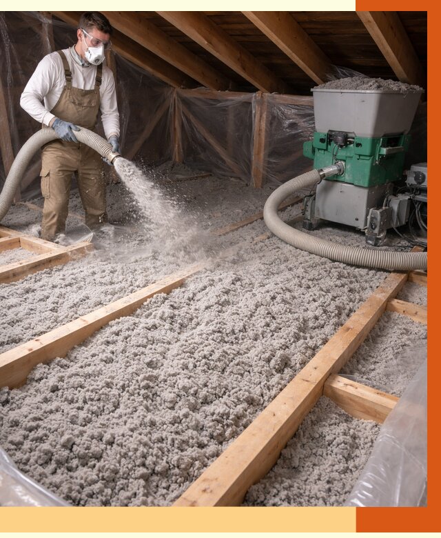 Утепление чердака эковатой в юбилейном от 1494 руб/м2 — заказать у ТепломастерЮбл