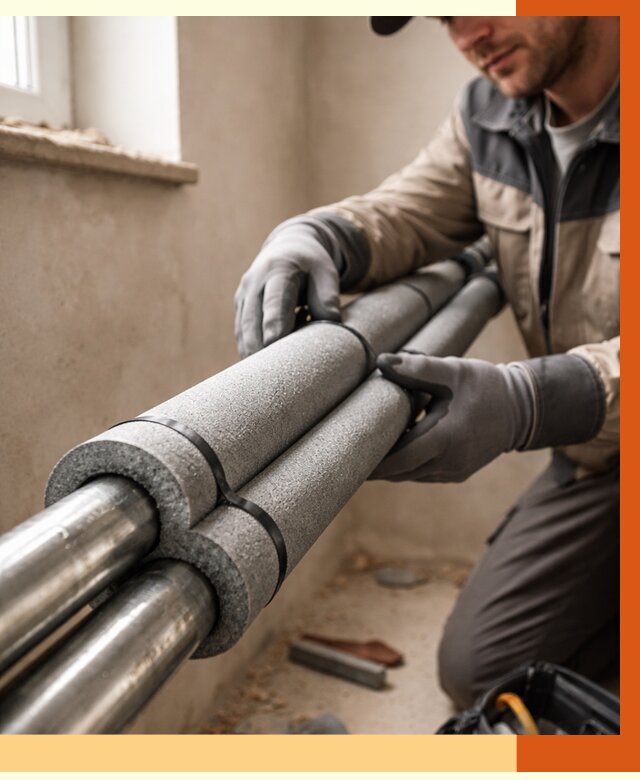 Утепление труб отопления в юбилейном от 2936 руб. за м² — услуги под ключ | ТепломастерЮбл