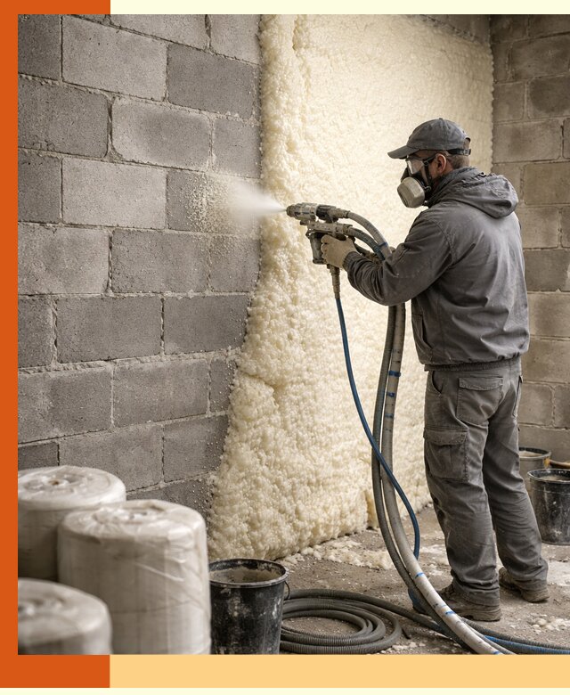 Утепление блочной стены ППУ в юбилейном качественно и надёжно