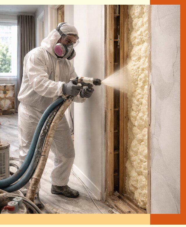 Межстеновое утепление ППУ в юбилейном от 2833 руб/м2 — межстенное утепление под ключ | ТепломастерЮбл