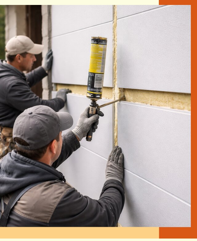 Утепление сэндвич панелей ППУ в юбилейном от 4327 руб. за м2 | ТепломастерЮбл