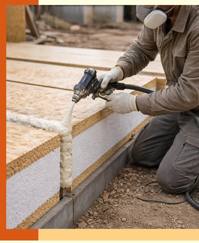 Утепление СИП-панелей пенополиуретаном (ППУ) в юбилейном