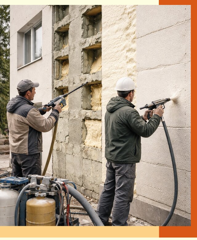 Заполнение пустот фасада в юбилейном от 4636 руб. — утепление пустот облицовки | ТепломастерЮбл