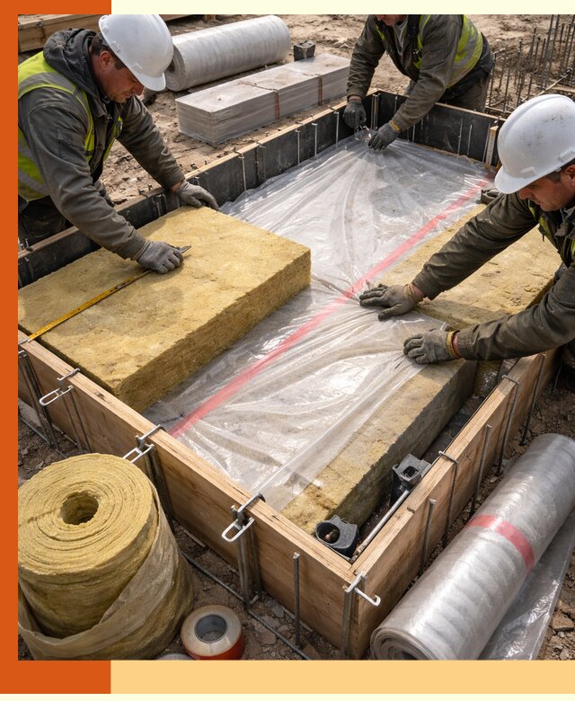 Теплоизоляция опалубки для строительства в юбилейном