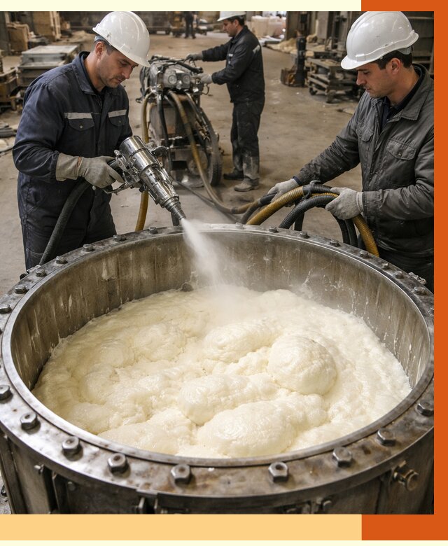 Заливка ППУ в емкости в юбилейном от 7470 руб. — утепление емкости под ключ | ТепломастерЮбл