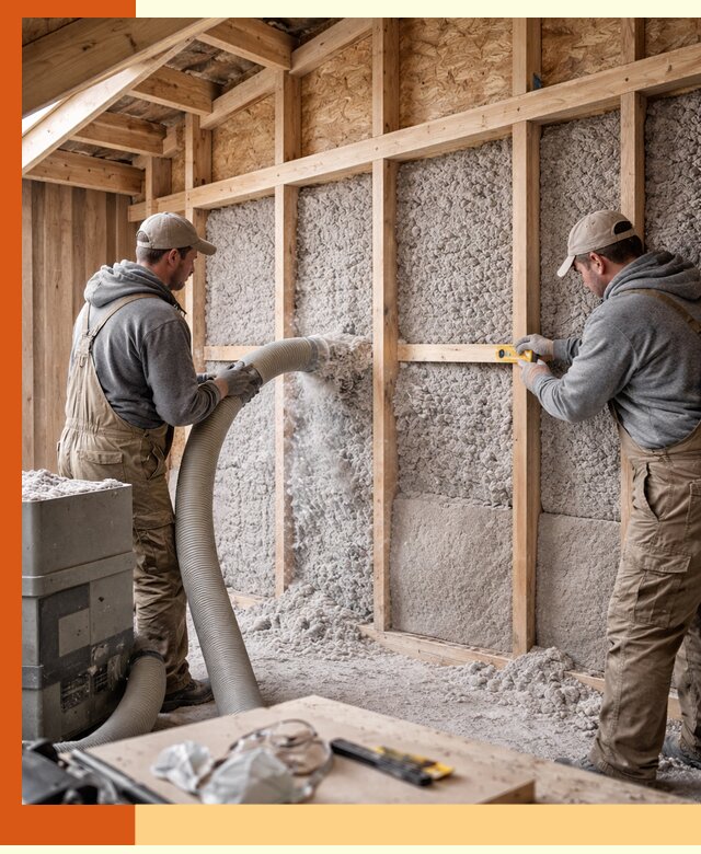 Утепление эковатой стен, потолков и перекрытий в юбилейном