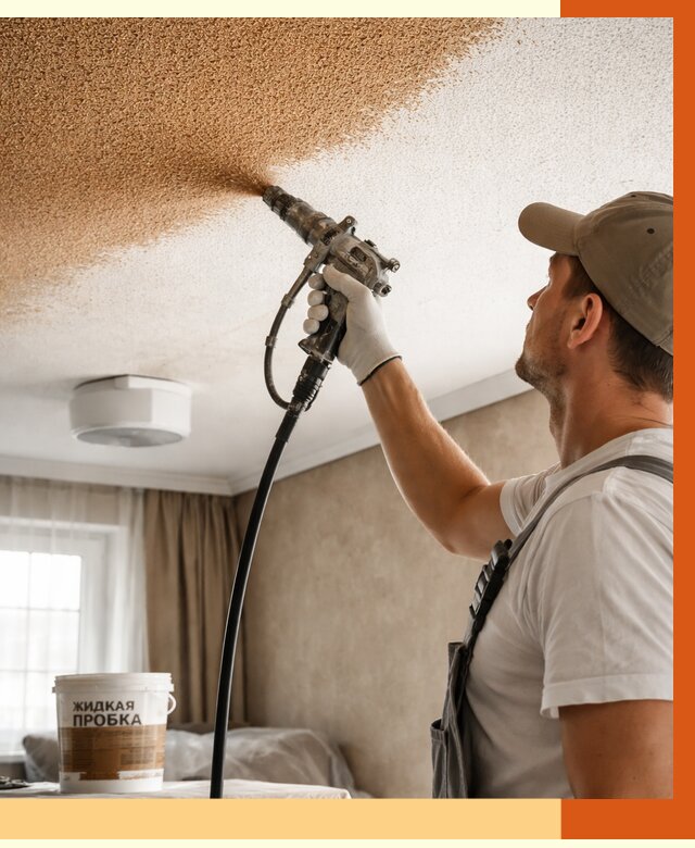 Утепление потолка жидкой пробкой в юбилейном от 3606 руб. | ТепломастерЮбл