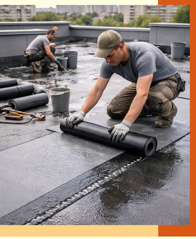 Гидроизоляция плоской кровли в юбилейном от 4636 руб./м2 — профессионально | ТепломастерЮбл