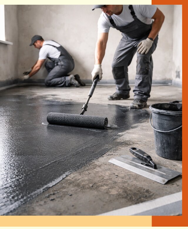 Профессиональная гидроизоляция пола в юбилейном от 8758 руб. под ключ | ТепломастерЮбл