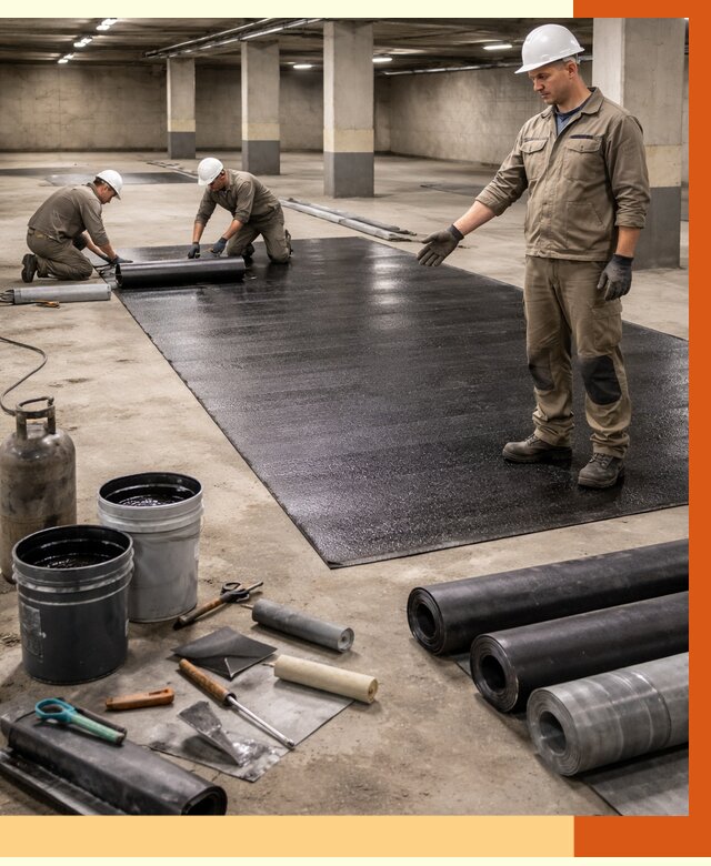 Гидроизоляция паркинга в юбилейном от 1236 руб/м² — профессиональная защита | ТепломастерЮбл