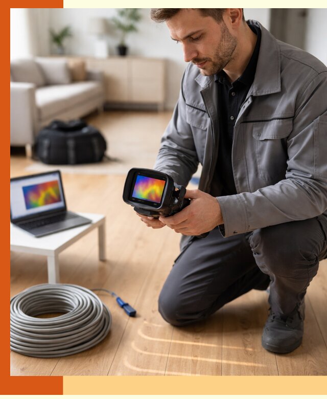 Тепловизионное обследование тёплого пола в юбилейном для точной диагностики