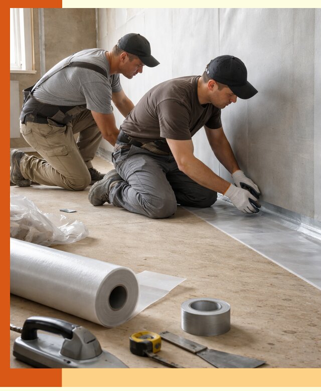 Монтаж пароизоляции для дома и помещений в юбилейном