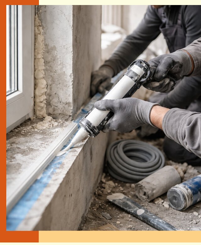 Герметизация стыков и примыканий зданий в юбилейном